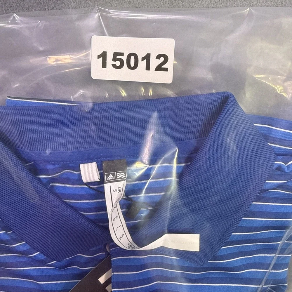 Nike GOLF SHIRT Dri-FIT Men's SMALL PERFORMANCE Stripped  NAVY